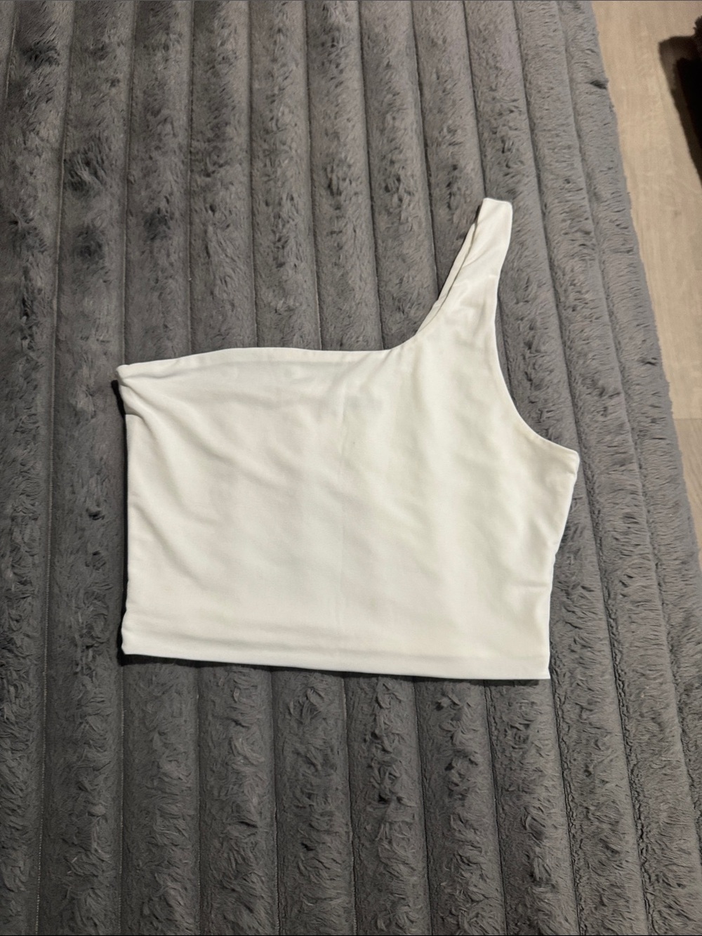 Papermoon White One-Shoulder Crop Top